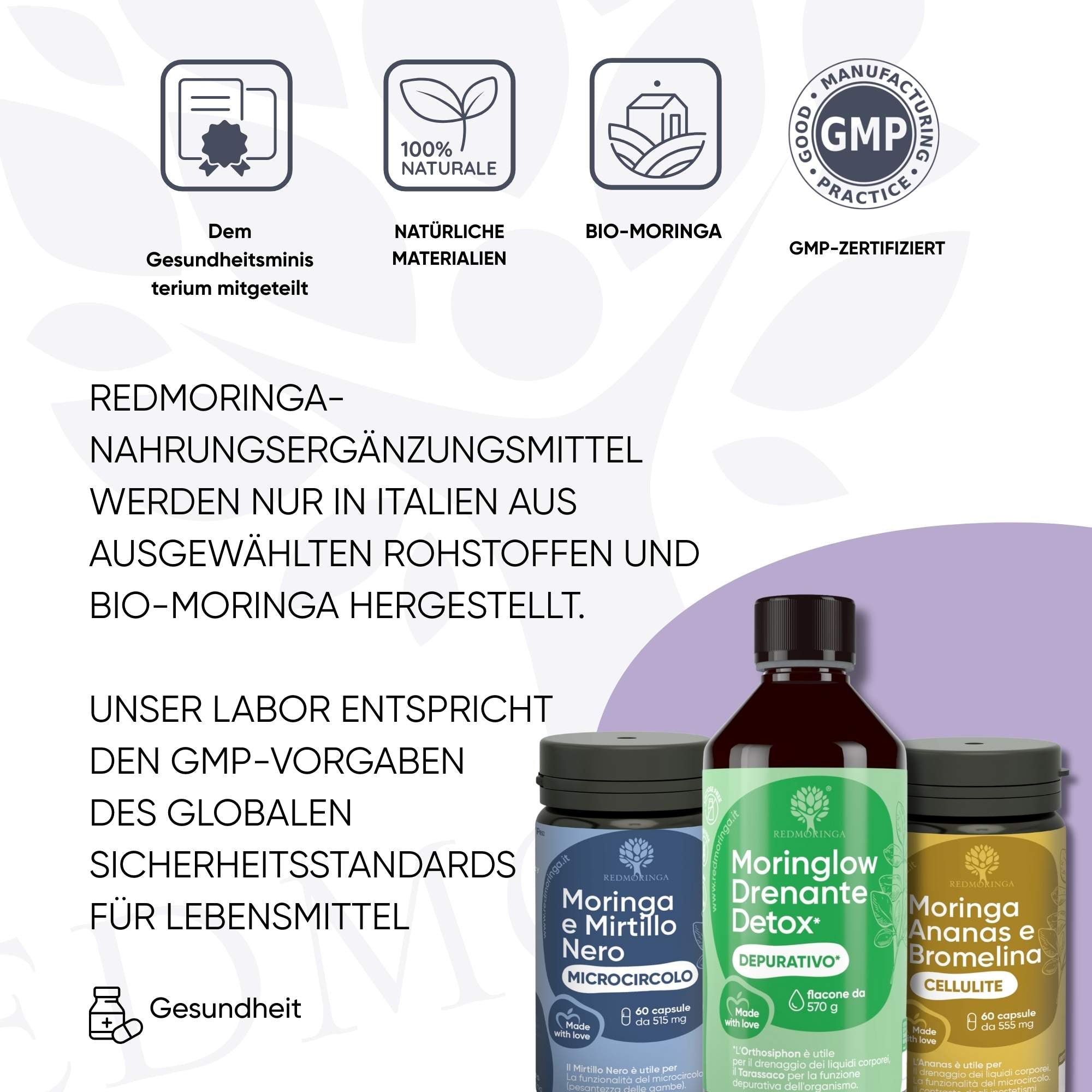 RedMoringa Gambe Leggere trattamento drenante detox 3 pezzi