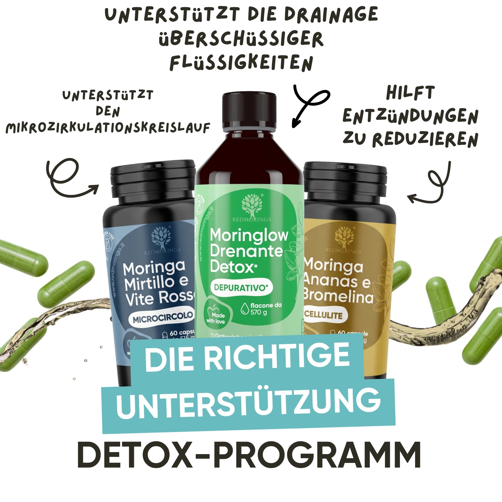 RedMoringa Kit Estate trattamento anticellulite 4 pezzi microcircolo