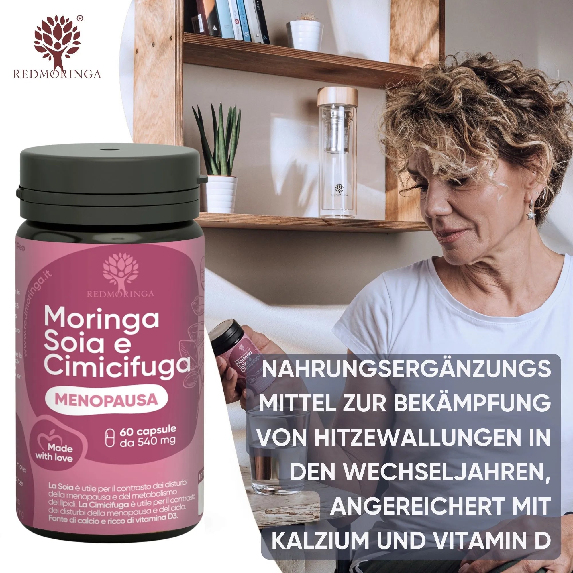 RedMoringa Sollievo Menopausa integratore vampate moringa isoflavoni
