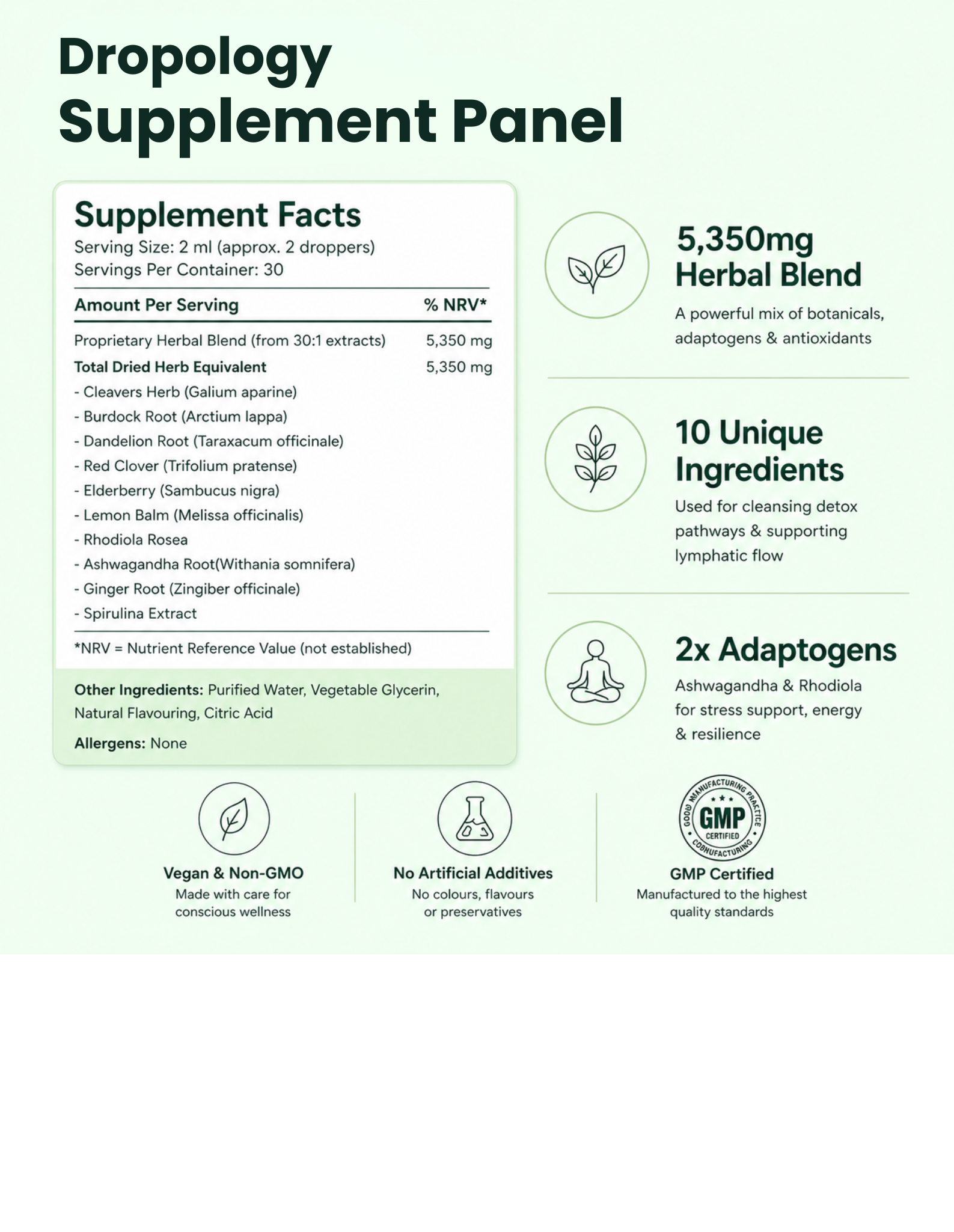 Dropology Lymph-Flo gocce botaniche 60 ml 10 erbe