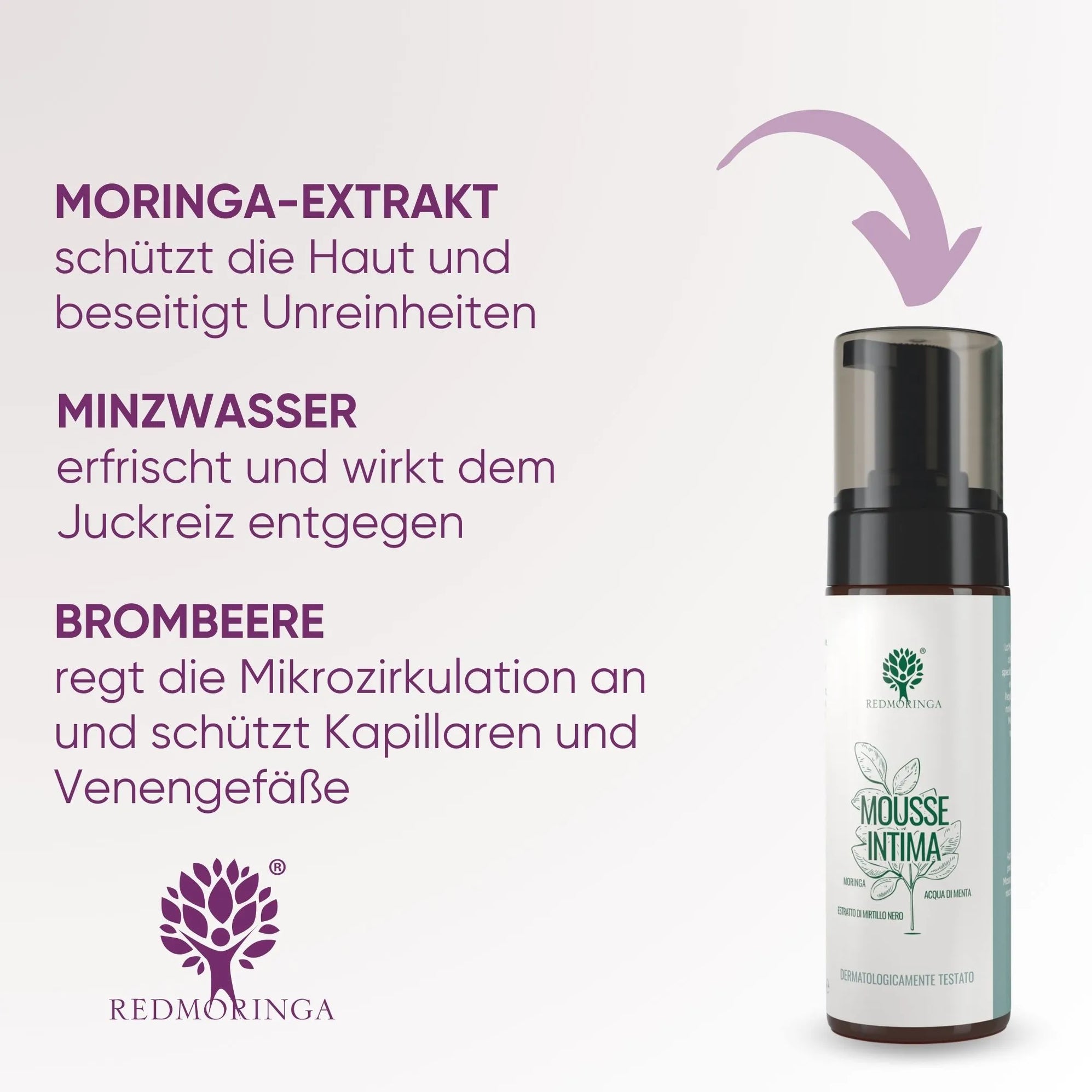 RedMoringa detergente intimo mousse moringa menta