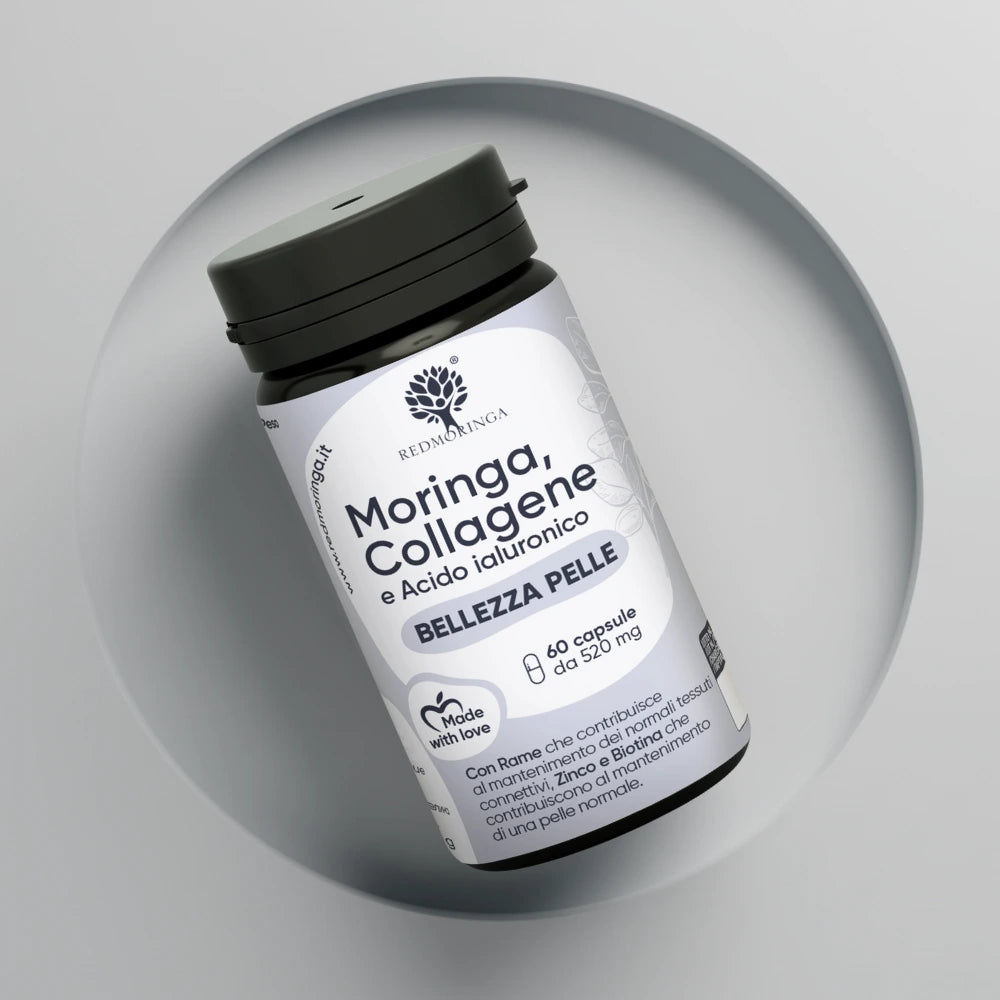 RedMoringa Pelle Perfetta Collagene e Acido Ialuronico Integratore 1 Flacone