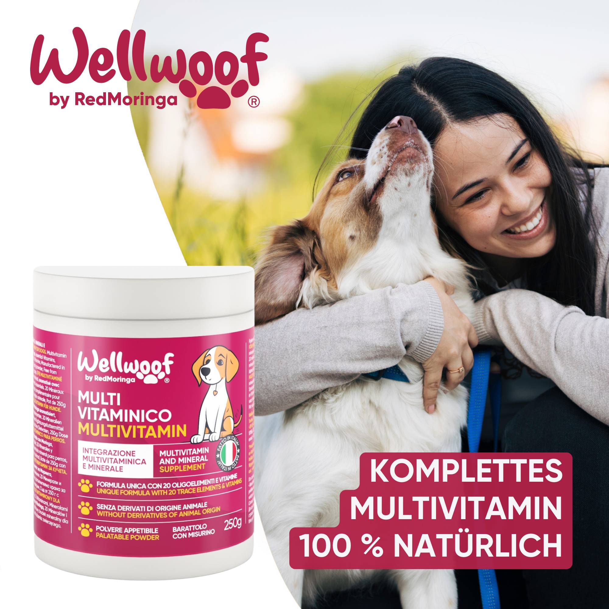 WellWoof Multivit Moringa integratore cane 1 barattolo energia
