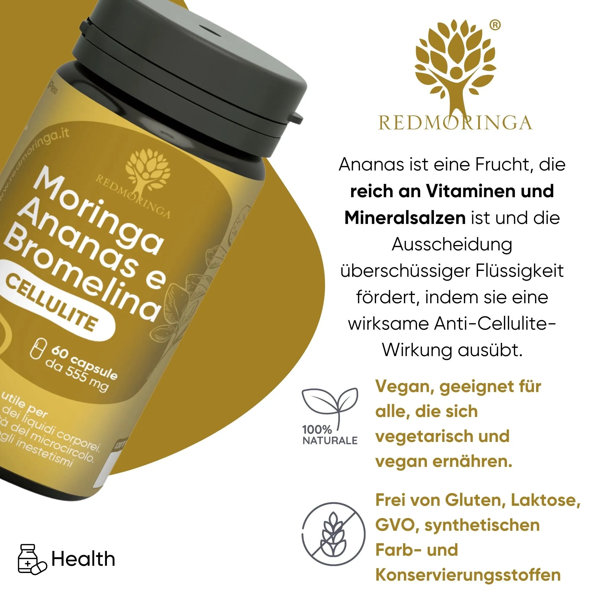 RedMoringa Trattamento Anticellulite Drenante bromelina mirtillo