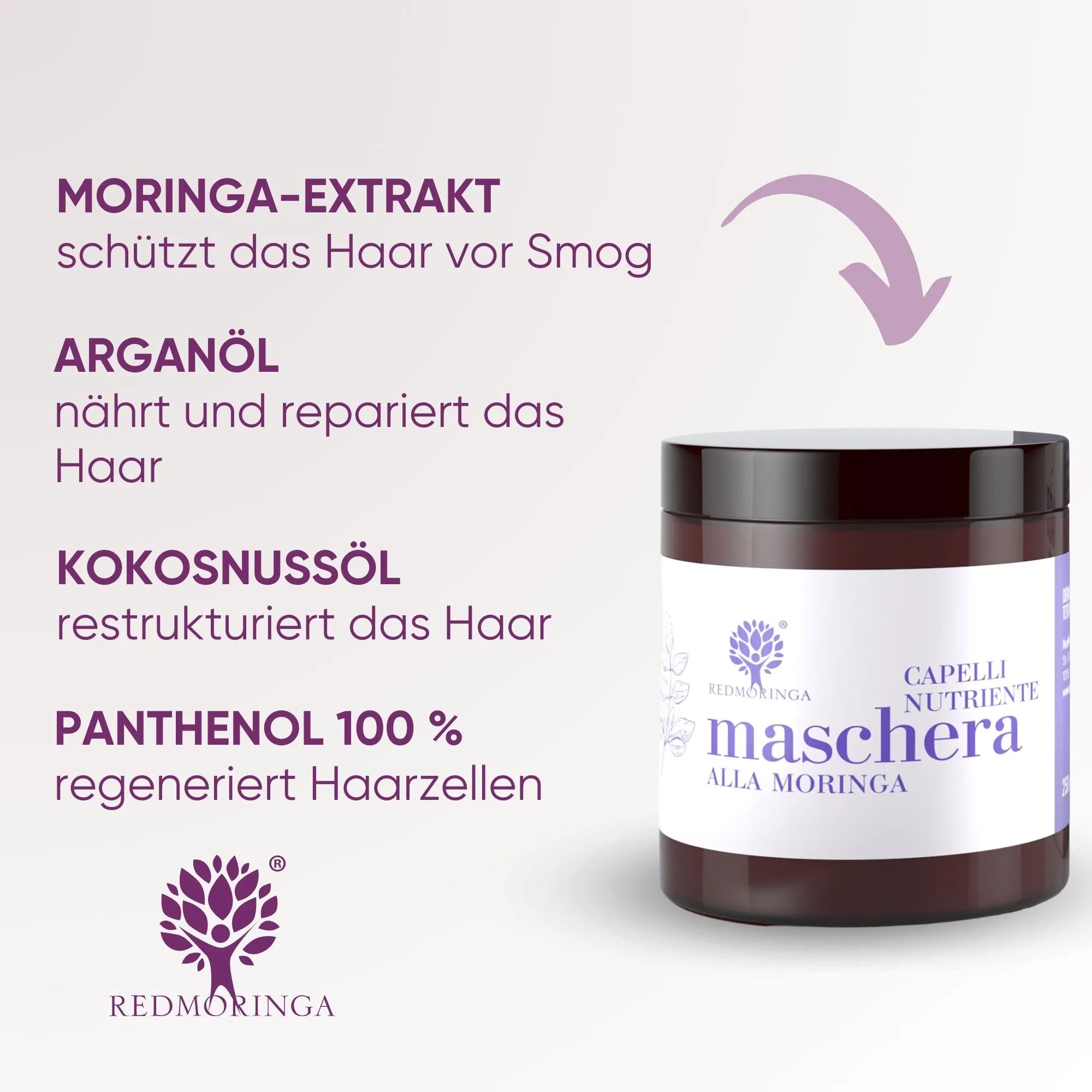 RedMoringa maschera capelli secchi olio cocco e moringa弹性 nutriente