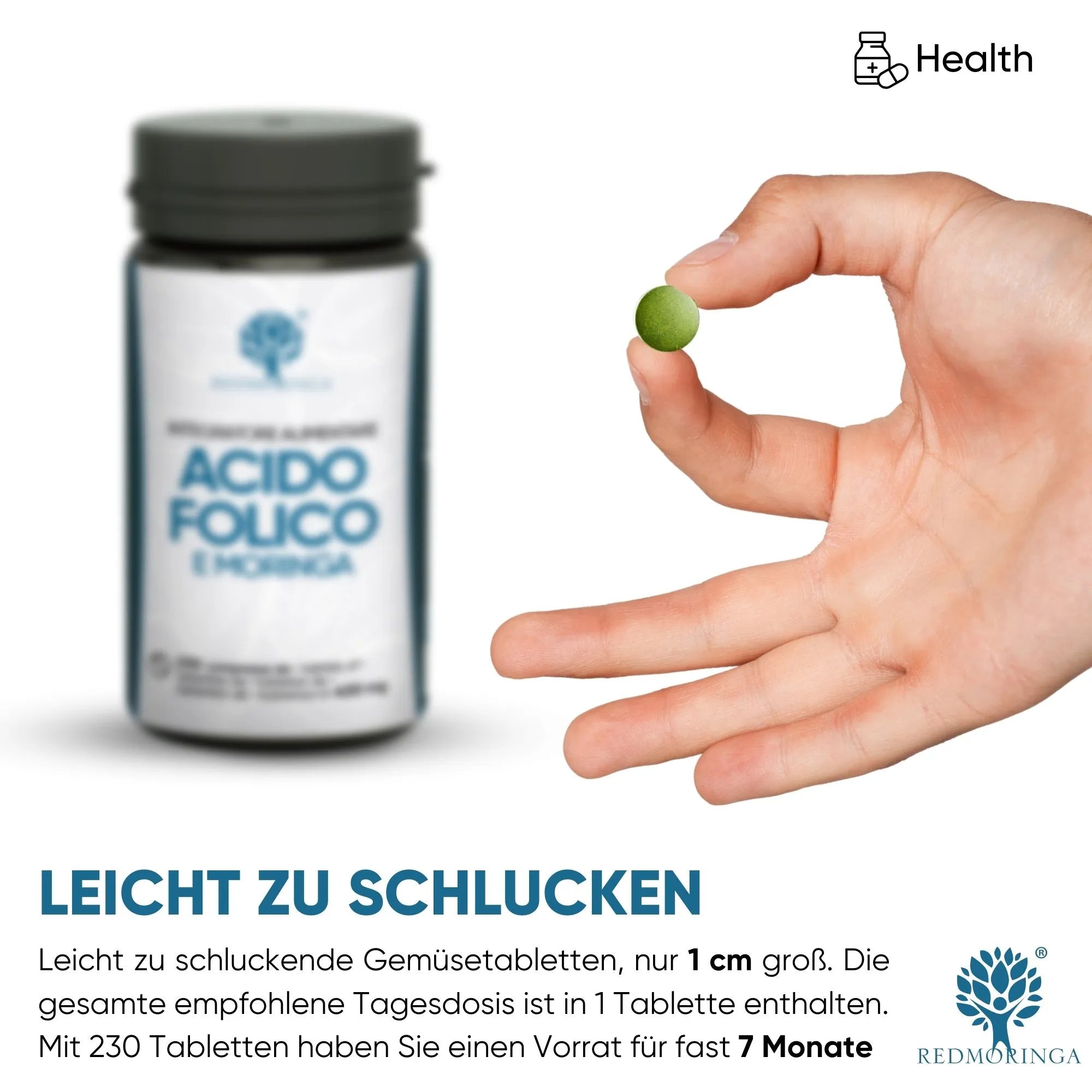 RedMoringa Integratore Gravidanza Acido Folico Moringa 1 flacone