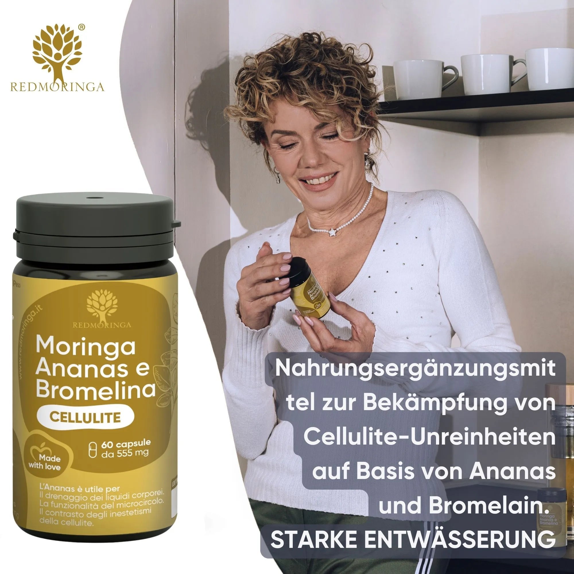 RedMoringa Bromelina Ananas e Moringa Integratore 1 Flacone