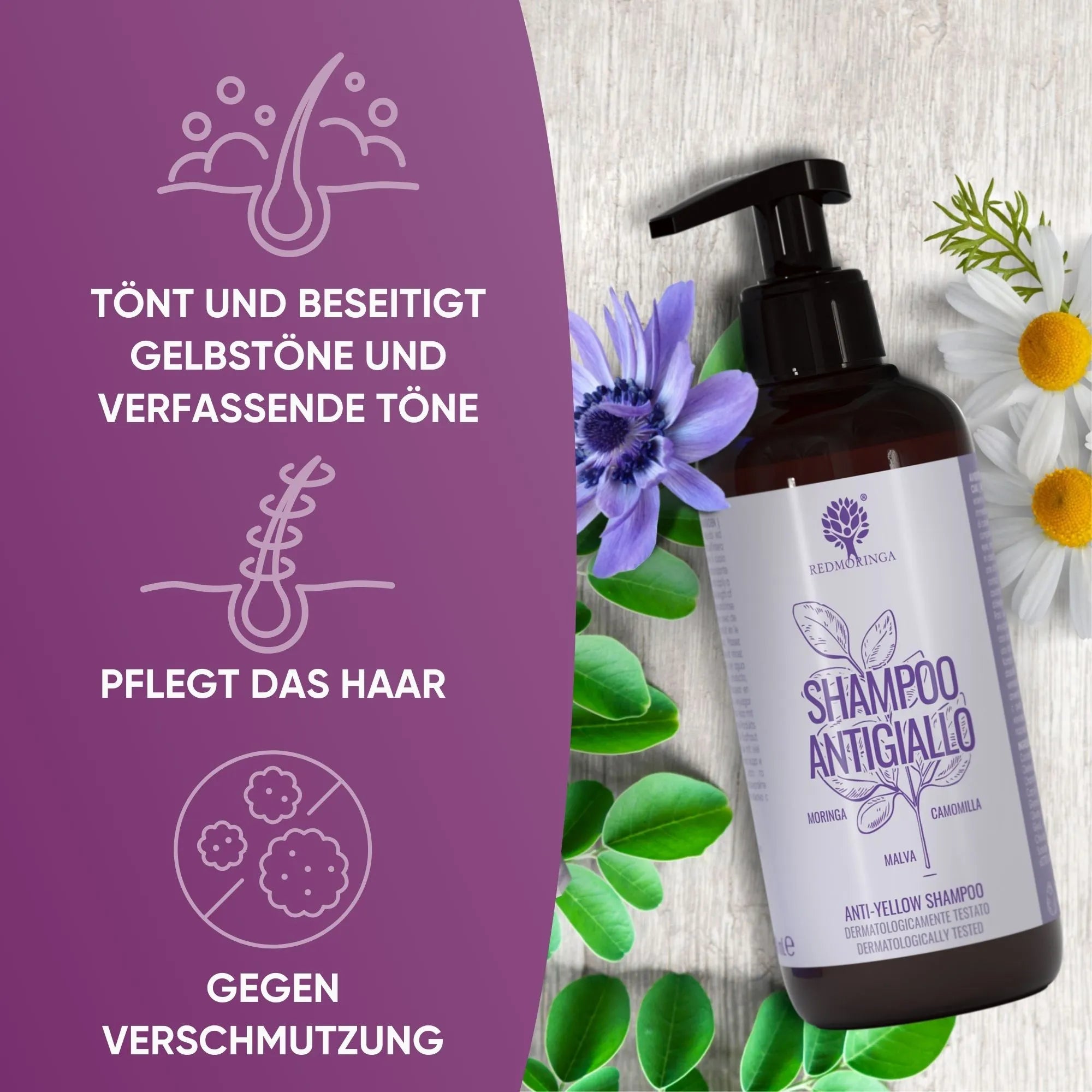 RedMoringa Capelli Decolorati Kit Integratore e Shampoo Antigiallo