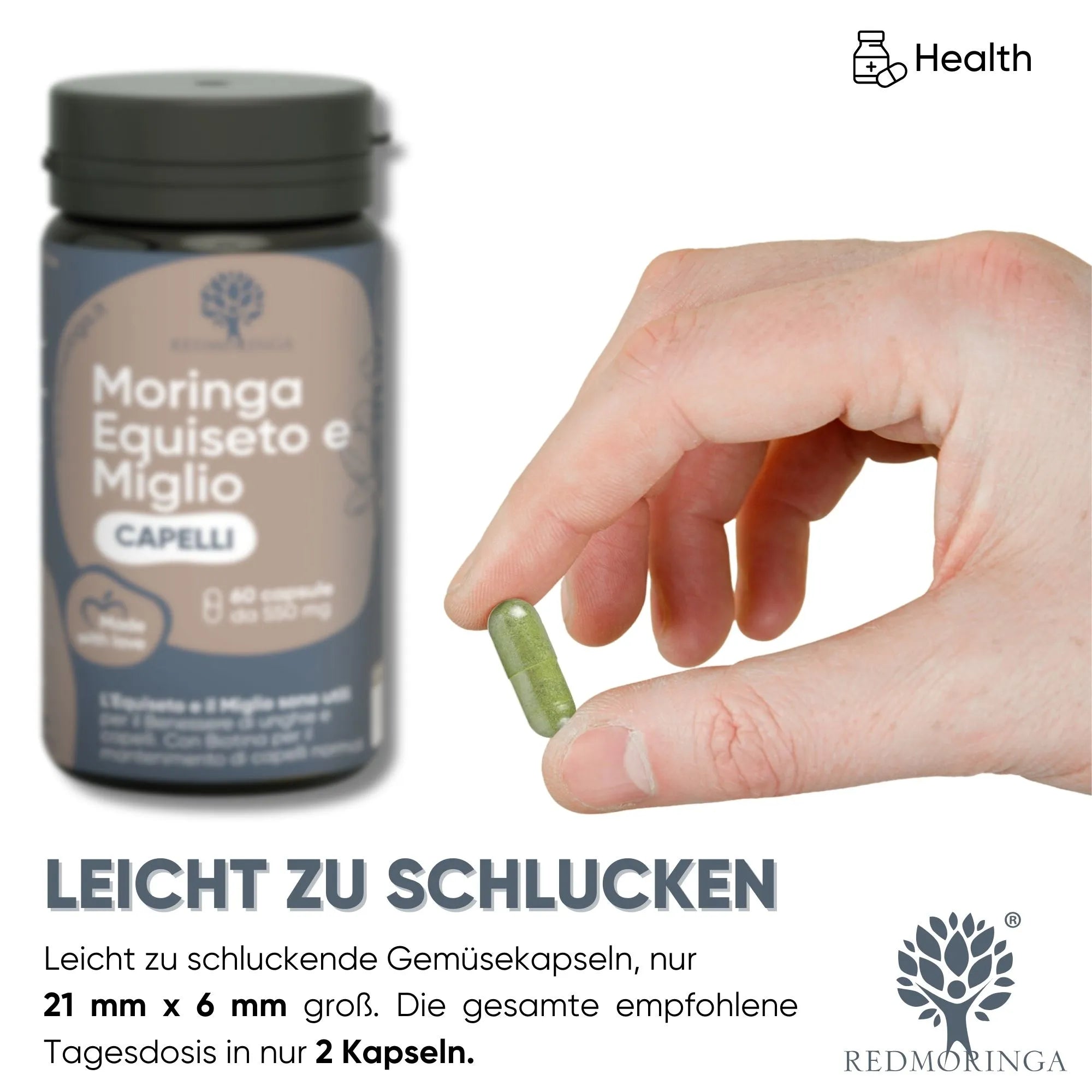 RedMoringa Rinforza Capelli integratore 1 flacone equiseto miglio