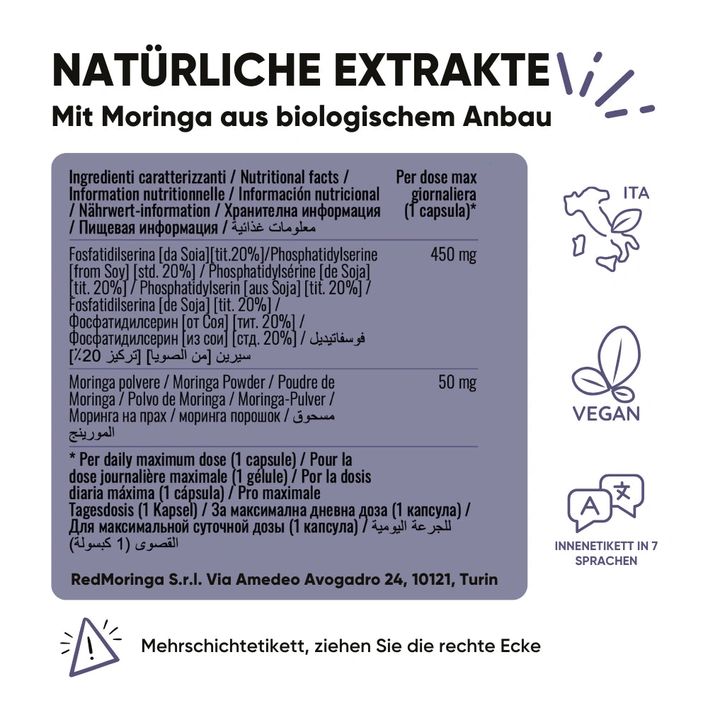 RedMoringa Low Cortisolo Trattamento Stress Fosfatidilserina